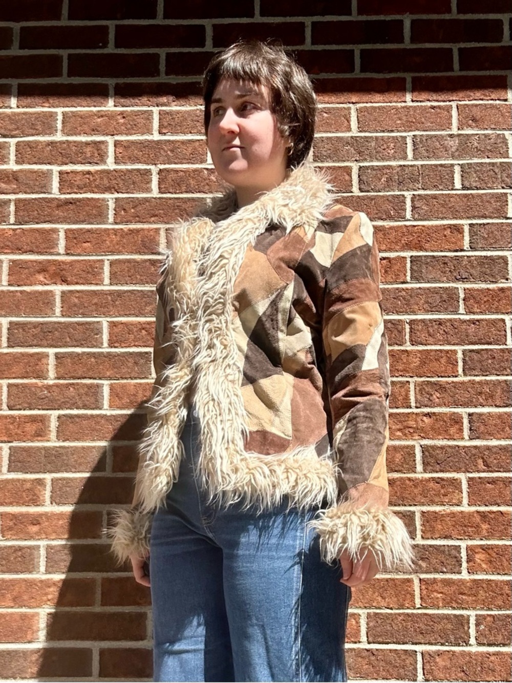Y2K patchwork suede afghan jacket - Picture 8 of 15